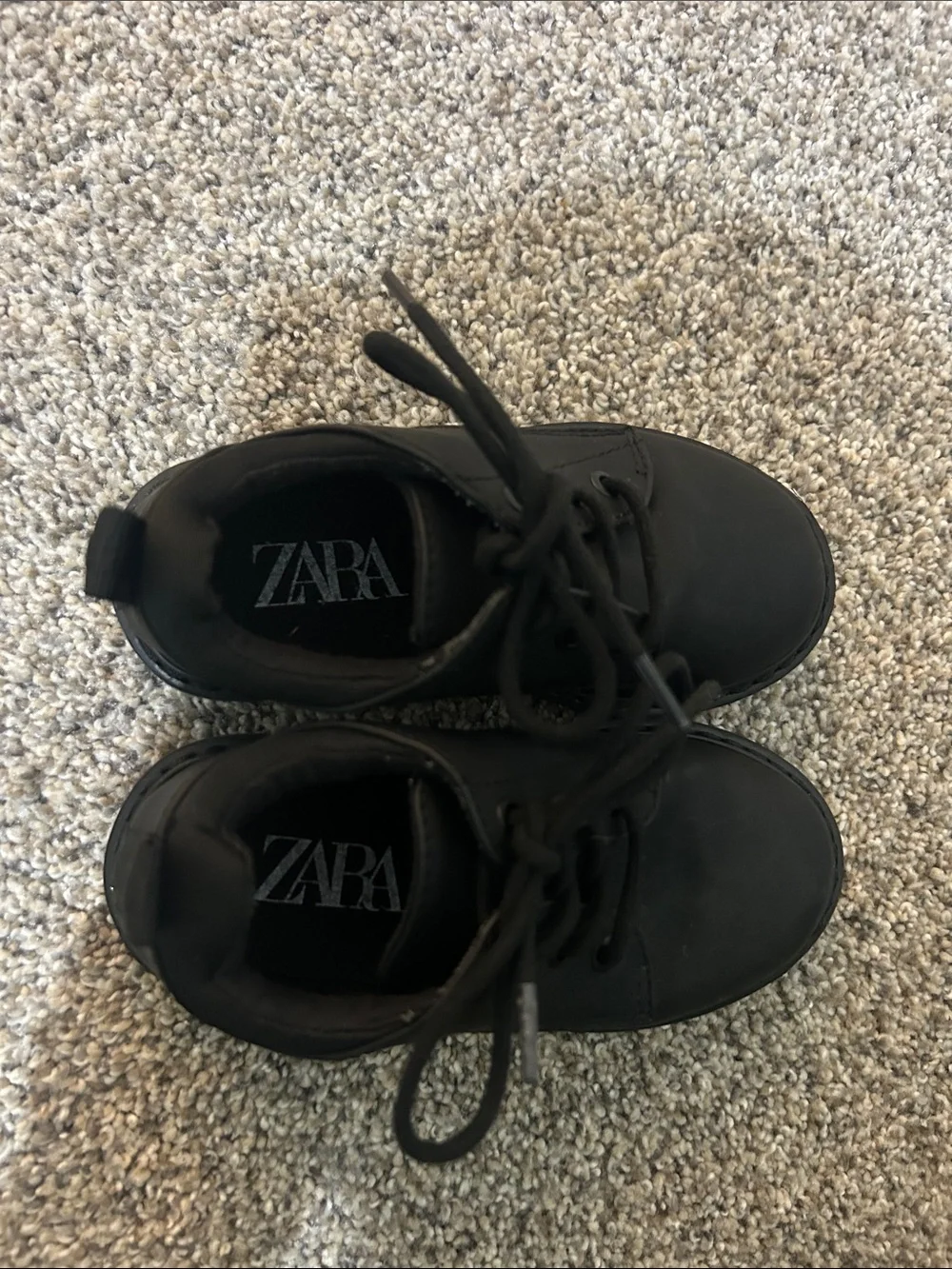 Zara Kids Black Lace-Up Dress Shoes